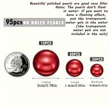 95pcs Artificial Floating Pearls Vase Filler, Shiny Pearl Beads For Wedding, Birthday, Anniversary, Christmas Centerpiece Decoration, Cobalt Blue, 20mm, 14mm, 8mm Gifts Graduation Home Decor Room Decor Flower Vase Glass Vase