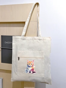 Túi đeo vai nữ, túi xách nữ, túi nữ màu trơn, thích hợp đi du lịch, thích hợp đi mua sắm, có thể tùy chỉnh với ảnh, tự làm, quà sinh nhật, quà Valentine, quà tặng cho bạn gái, bạn trai, trẻ em, quà Ngày của Mẹ, quà Ngày của Cha, quà Halloween, quà Giáng sinh, dung tích lớn, có thể gấp gọn, nhẹ, thời trang, tối giản, đa năng. - Màu be - Xem 4