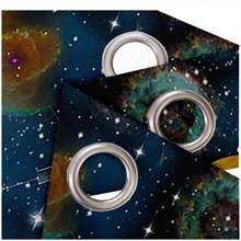2pcs Space Planet Printed Sheer Curtains, UV Protection, Machine Washable Polyester For Living Room, Bedroom, Kitchen, Cafe, Balcony And Garden Decoration - Multicolor - View 5