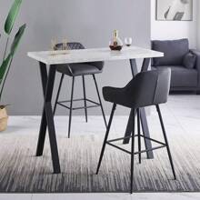 AINPECCA Bar Table Breakfast Counter Table With Metal Legs Industrial Style Coffee Kitchen - White - View 3