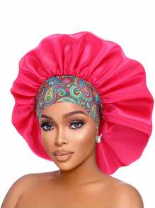 1PC Satin Bonnet Hair Bonnet For Sleeping - Paisley-a - View 1
