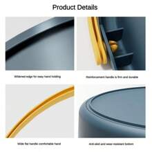 Cubo portátil plegable de 5/10/17L con cubierta, herramienta de baño para pesca y lavado de coches, cubo de silicona para acampar al aire libre, suministros para el hogar - Rosa-5L - Ver 7