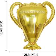 3 Packs Gold Champion Foil Balloons Champion Trophy Mylar Balloons Soccer Football Basketball Anniversary Birthday Games Party Decorations