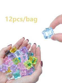 12 pièces de glaçons acryliques de couleur aléatoire - remplissage décoratif réutilisable pour la décoration intérieure, les centres de table et les vases de table de mariage - parfait comme remplissage transparent pour vase !