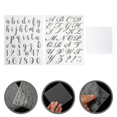 Set de 3 sellos de silicona con letras del alfabeto para galletas, herramientas de decoración para tartas, troqueles para fondant y accesorios de repostería DIY