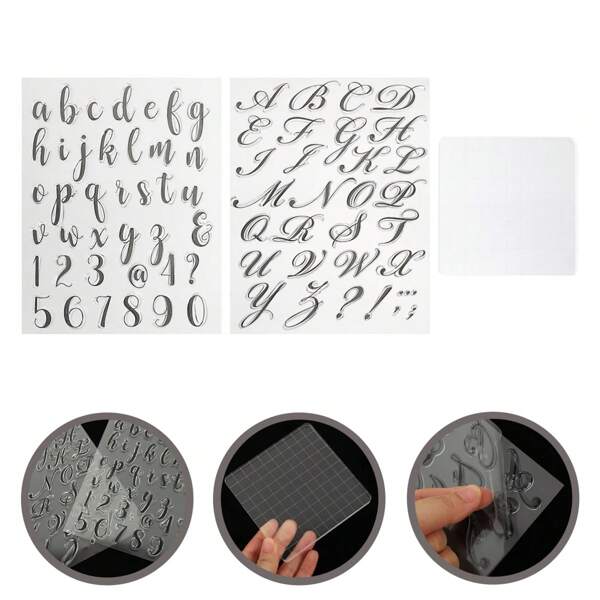 3pcs/Set Alphabet Silicone Stamps For Cookies, Letters Cake Stamp Decorating Tools Fondant Embossing DIY Cutter Pastry Accessories