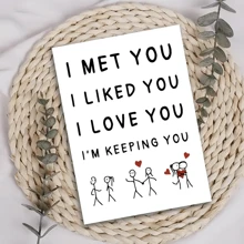 1pc Romantic Love Greeting Card | Cute Relationship Milestone Card|Anniversary & Valentine's Day Gifts|Couples Humor - Best Gift For Boyfriend