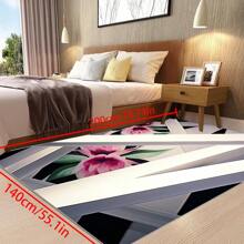 [Crystal Velvet 700g/㎡ Dotted Bottom 5mm Thickness] 1 Piece Bohemian Style Solid Color Carpet, Soft & Anti-Slip Washable Indoor & Outdoor Carpet For Living Room, Bedroom, Kitchen, Office, Home Decor Floral Entrance Rug, Large Size Minimalist Carpet