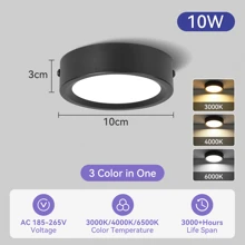 Luz empotrada para techo, Foco LED para decoración del hogar, Foco moderno para sala de estar, dormitorio, pasillo, baño, gabinete de cocina, tienda, hotel. Disponible en negro/blanco/dorado, en blanco cálido/neutro/frío, en 5W/10W/15W/25W. - Downlight de montaje en superficie - Ver 47