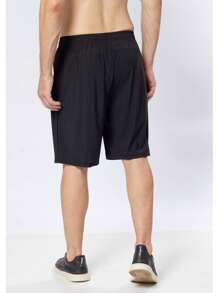 Manfinity Fitness Elastic Sports Shorts With Drawstring Waist Gym Running Dry Fit High Standard Premium Promotion - Negro - Ver 4