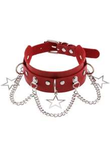 1 件哥特式颈链，时尚百搭可调节项圈项链，红色夸张女士项链，适合日常佩戴、节日派对、表演、时尚配饰、礼物 - 彩色 - 查看 10