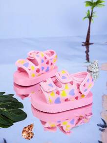 Kids Girls' Cute Foamed Slippers, Fashion Versatile Daily Wear, Adjustable Strap, Lightweight Breathable Non-Slip Sandals - Pink - View 7