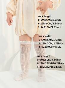 1 双纯色透气网眼婴儿长袜，适合新生男孩和女孩 - 彩色 - 查看 12