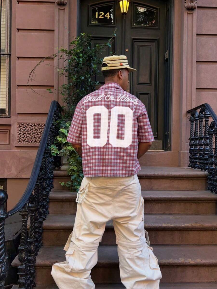 2025 Men's Spring/Summer Fashion Versatile Plaid Contrast Color Short Sleeve Shirt - Multicolor - View 1