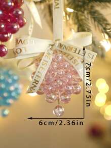 1pc Spring Grape Hanging Decoration,Bead Ornament With Love Ribbon, Perfect For Mother's Day, Seasonal Home Decor Gifts Birthday Graduation