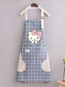 Sanrio 1pc Sanrio Cute Cartoon Simple Style Apron, Portable Kitchen Home Apron, Fresh New Waterproof And Oil-Resistant Thickened Strap Work Waist Apron.