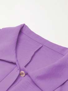 Astylish 女士纯色半袖纽扣领宽松超大短裤连体衣带口袋夏季服装