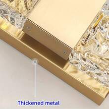1 Pc Modern Crystal LED Wall Light, Warm White Polish Gold Metal Semi-Flush Mount Lighting Fixture With Installation Hardware, Hard-Wired, Suitable For Living Room, Bedroom, Hallway - 110V-240V