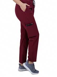 Kolorum Scrubs Stretch Anti-Fluid Nala Women's Pajamas - 酒紅色 - 查看 5