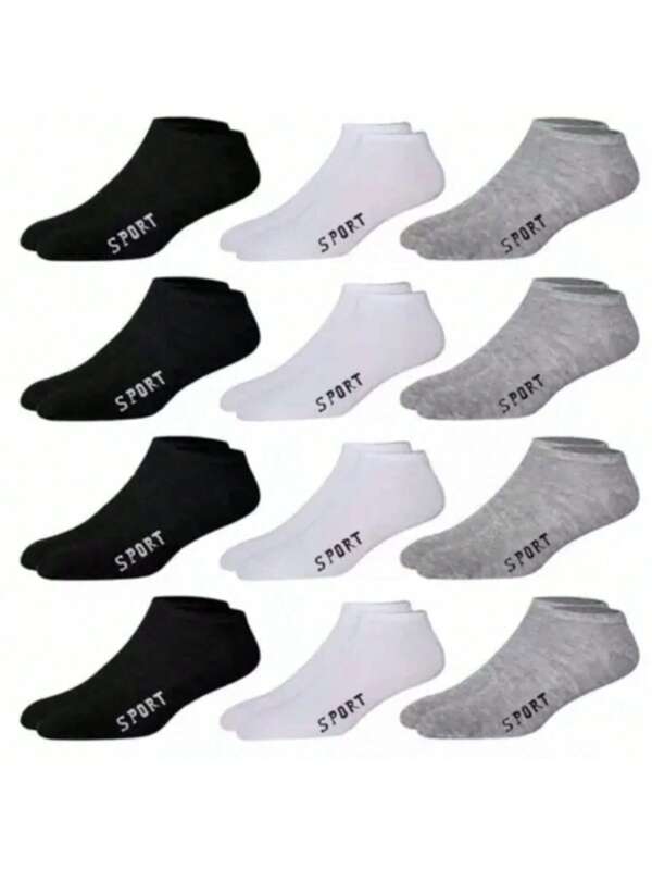 Kit 12 Pares de Meia Soquete Cano Curto Unissex Sport