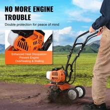 Tiller Cultivator, Garden Cultivator, Tiller With 4 Steel Adjustable Front Tines For Lawn, Garden And Field Cultivation - 43CC 2-stroke - View 3