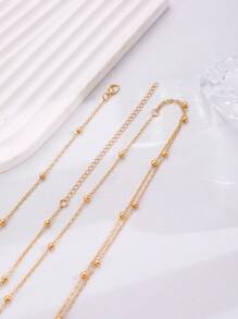 1pc Minimalist Fashionable New Sexy Chain Beaded Decor Chest Chain Body Chain, Suitable For Summer Beach, Party, Festival, Vacation Wear