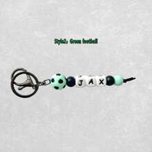 1pc Colorful Football Silicone Keychain, Personalized Handmade Custom Beads, Sports Keychain/Backpack Chain, Sports Gift,Apparel Accessories,Chic Autumn,Boyfriend,Girlfriend,Family,Friends - Silicone Keychain - View 15