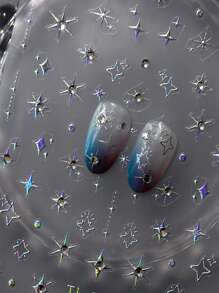 Beautizon Nailartlab 1 件星形指甲全息贴纸 3D 钻石珠宝 DIY 艺术 Y2K 风格 5D 美甲装饰贴花 - 彩色 - 查看 3