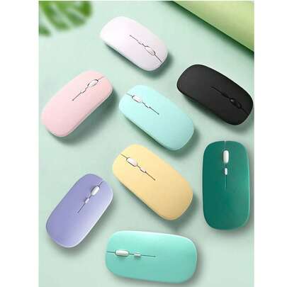 1 יחידה Macaron Color Plastic עכבר שקט אלחוטי, תואם לאייפד ולמחשב נייד (סוללה לא כלולה)