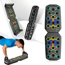 Foldable Push-Up Board With 28 Holes - Multifunctional Full Body Fitness Board For Chest, Core & Muscle Training, Perfect For Home Workouts (Men & Women) - Black - View 1