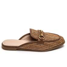 Women's Flat Mules | Comfortable Pointed Toe - Camel - View 2