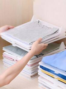 5 bucăți plăci pliabile multifuncționale - material PP, soluție de depozitare pentru tricouri și cămăși rezistente la șifonare, plăci pliabile, depozitare și organizare a îmbrăcămintei din plastic, suport pliabil pentru depozitare, panou pliabil pliabil, plastic, impermeabil, organizator de depozitare multifuncțional, elemente esențiale pentru dormitor și dormitor, pentru economisirea spațiului pentru pantaloni și cămăși, depozitare eficientă pentru depozitare și garnitură din plastic. Organizator - 5 buc - Vizualizare 7