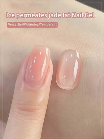 annies 10ml 1 Peça Gel de Cor Nua que Penetra no Gelo, Gel de Cor Jade Gelatinoso Gordo Nua para Primavera e Verão, Gel para Remover Embebição LED UV, Arte de Unhas de Salão DIY