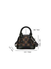 1pc Retro Stylish Mini Shell Handbag, Cute & Compact Lipstick Purse Shoulder/Crossbody Bag For Women, Suitable For Summer - Black - View 9