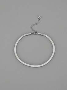 1pc Women Minimalist Stainless Steel Beach Anklet - Silver - View 2