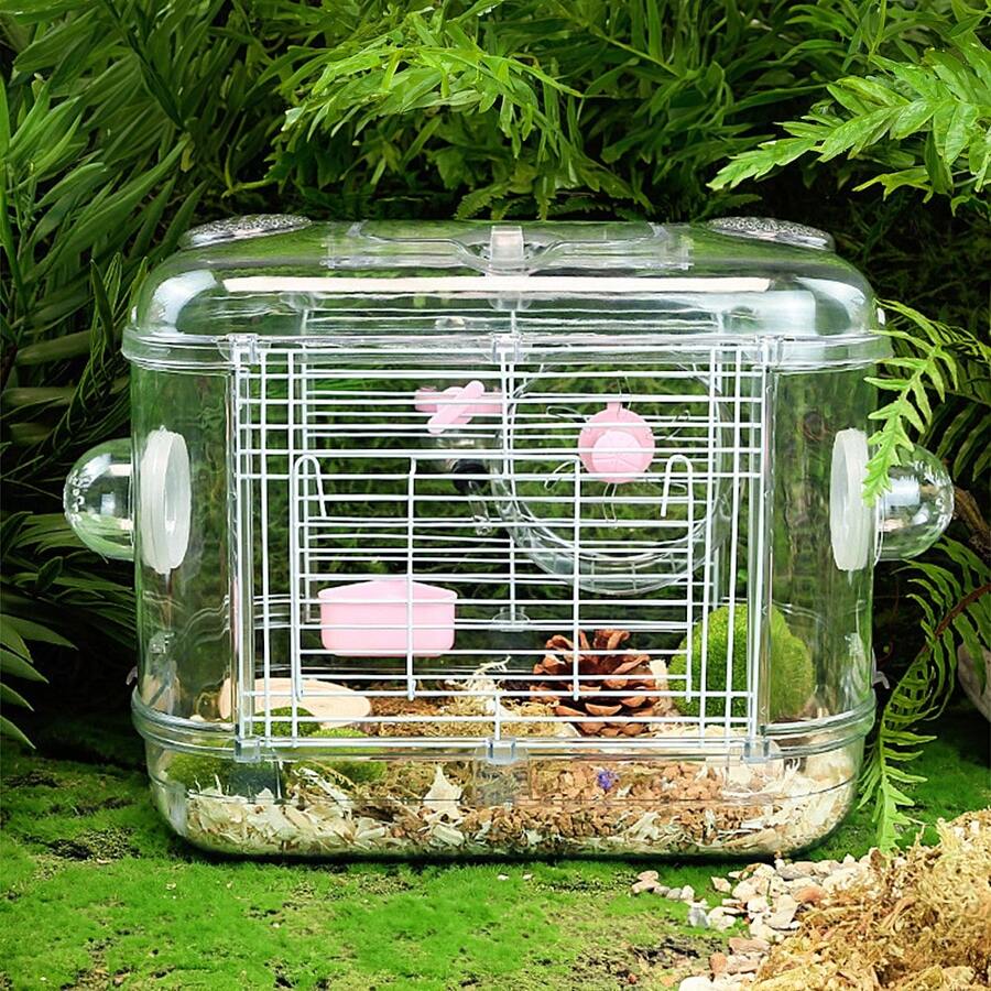 Living And Home Portable Transparent Hamster Cage - Single Layer-clear - View 1