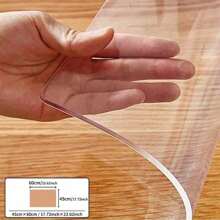 PVC Clear Table Protector - Multisize Thick Transparent Plastic Desk Cover, Rectangular Night Stand, Office & Computer Desk, Sofa Table, Small Desk Protector - Transparent-1.0mm - View 45