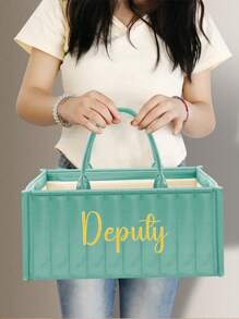 1pc Personalized Diaper Bag, Customized Embroidered Name Tote Bag, Multifunctional Diaper Bag For Mother & Baby, Foldable Mommy Bag, Large Capacity Lightweight Diaper Bag, Suitable As Christmas, Easter, Spring Festival, Mother's Day, Birthday Gift - Multicolor - View 5