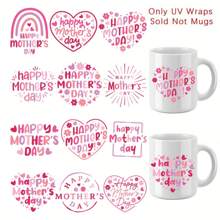 12pcs UV DTF Transfer Paper - Mother's Day Theme Patterns, Suitable For Mugs, Fridges, Water Bottles - Waterproof And Easy To Use, DIY Friendly - Vivid 3D Effect, No Heat Pressing Required - Multicolor - View 8