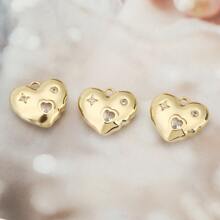 1 Piece/3 Pieces DIY Heart Inlaid Shiny Zirconia Single Pendant Jewelry Accessories For Romantic Love