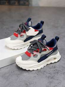 Kids Athletic Sneakers - Breathable Mesh Uppers For Boys & Girls, Non-Slip Lightweight Perforated Sole, Suitable For School, Running And Sports