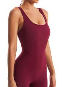 Women's One Piece Tummy Tucking Powerful Body Contouring Bodysuit,U Neck Tank Top Shorts Bodysuit,Sports Yoga Clothing