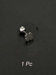 1Pc/1Pair Stainless Steel Gold/Silver Earrings With Four Leaf Clover Simple And Fashionable Design, Available In Multiple Colors, Compact And Mini Earrings, Earrings For Women's Daily Wear