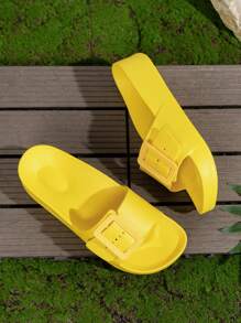 Dép đế dày EVA phong cách Châu Âu và Mỹ, mặc ngoài trời thoải mái, dép đi biển nhẹ chống trượt có khóa đôi dành cho nữ - Màu vàng - Xem 6