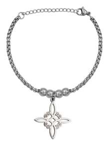 Pulsera Nudo Bruja Celta Acero Inoxidable Amuleto Protección - Plateado - Ver 1