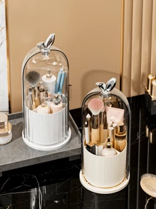 1 pieza Caja de almacenamiento de cosméticos, Caja de almacenamiento de joyas portátil, Caja de almacenamiento giratoria, Impermeable, a prueba de aceite, a prueba de polvo, Adecuado para dormitorio, baño, sala de estar, hotel, Adecuado para mujeres, madres, personas de negocios, viajeros, Decoración de escritorio, Decoración del hogar, Almacenamiento de encimera, Adecuado para regalos de Pascua, regalos de compromiso, recuerdos de boda, regalos para novias