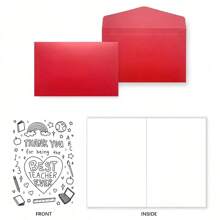 1pc Color Me Thank You Card For Best Teacher Ever With Envelope, 6.29" X 4.33", Creative Teacher Appreciation Greeting Card Versatile Greeting For Birthdays, Anniversaries, Congratulations - Appreciation Card For Teachers From Students - Multicolor - View 6