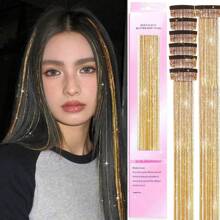 6 Stücke glänzende Haarmetall Band Clip Perücken Stück Glitzer Band Haar Party Fokus Delikates Auffälliges Geschenk Schönes Haaraccessoire Geschenk für Mädchen