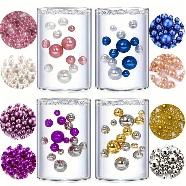 95 piezas de perlas artificiales flotantes como decoración de florero, perlas brillantes para bodas, cumpleaños, aniversarios, centros de mesa navideños, color azul cobalto, de 20mm, 14mm y 8mm