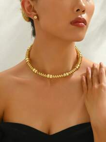 3pcs/Set Minimalist Geometric Earrings & Necklace Set For Women